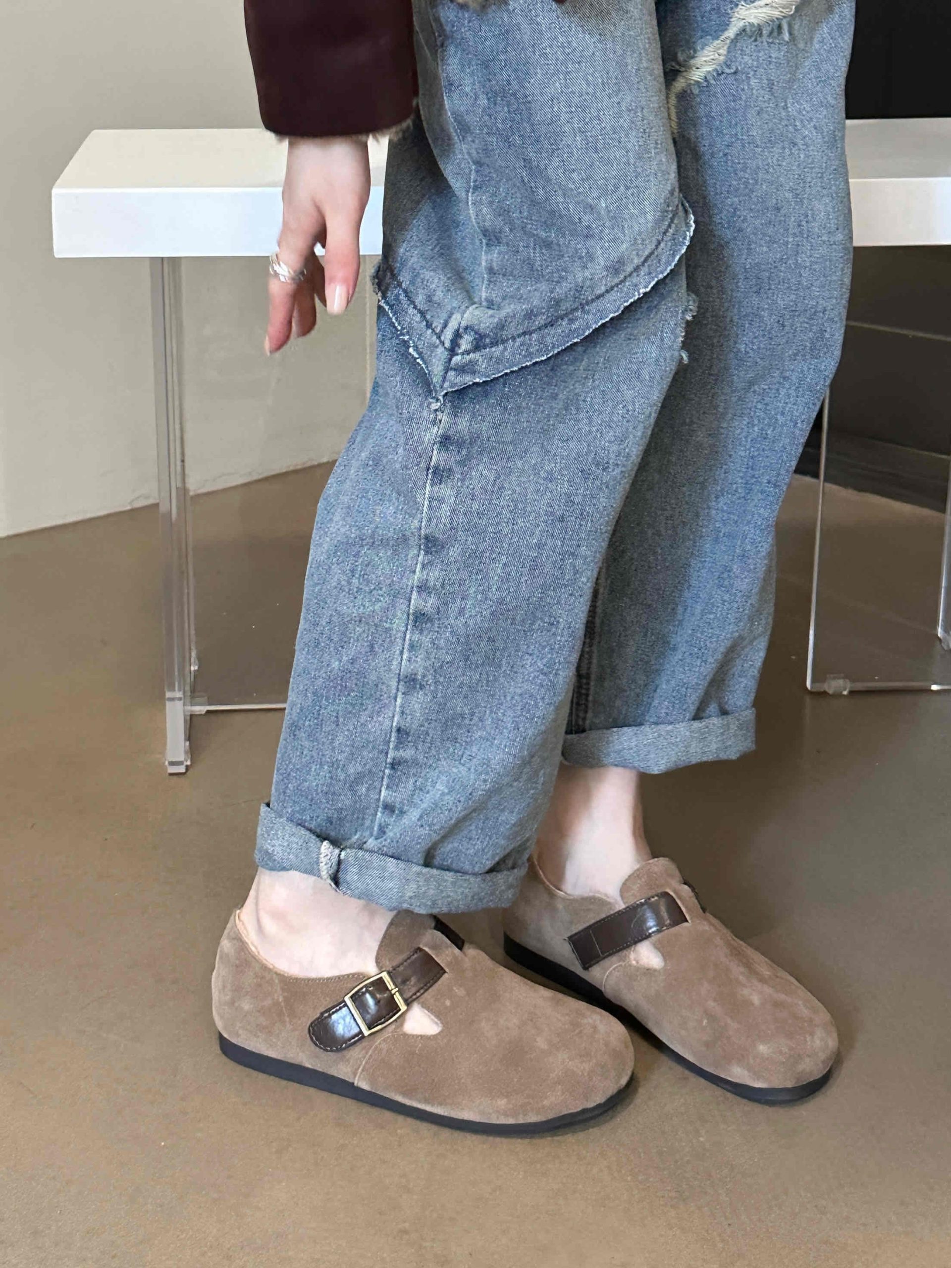 SIZHUONI Women's Winter Faux Fur Lined Loafer Shoes 2024 New Forest Style Retro Slip-On Flat Shoes - Image 4