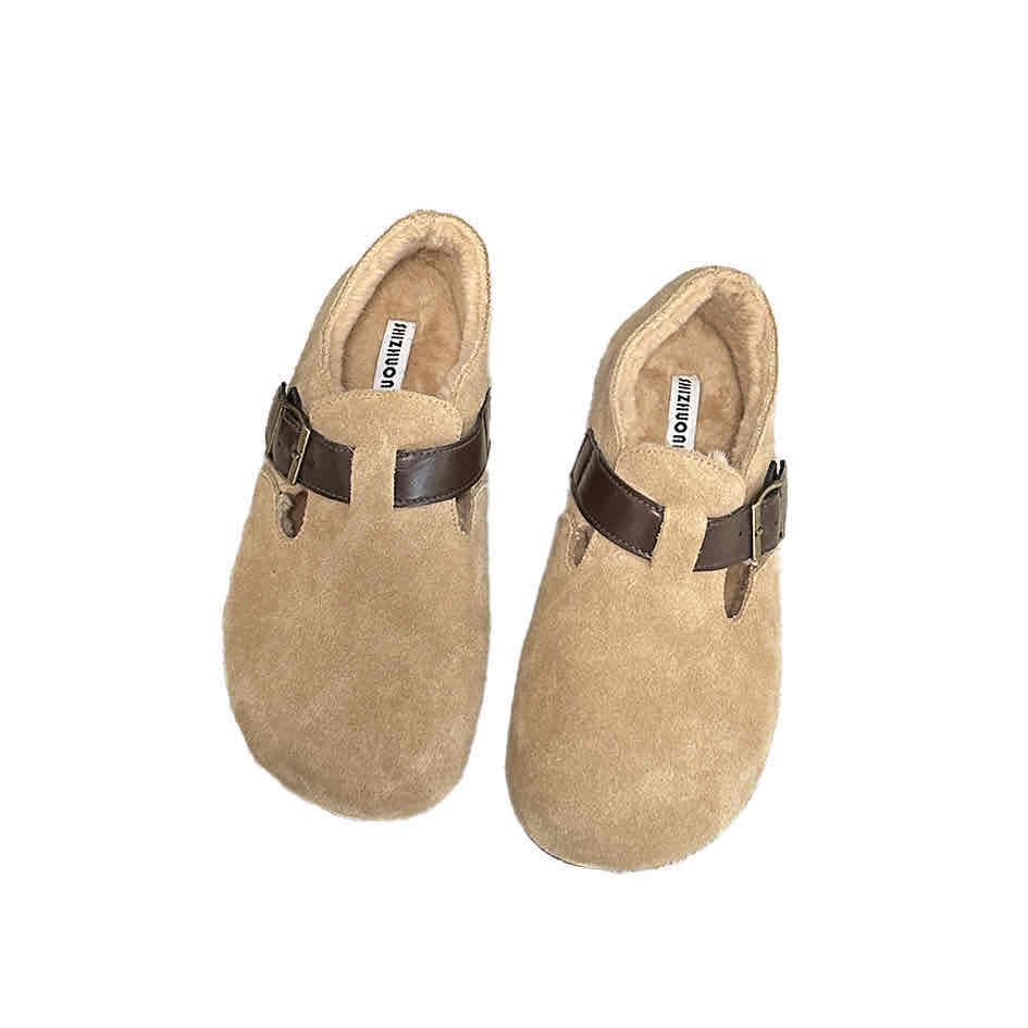 SIZHUONI Women's Winter Faux Fur Lined Loafer Shoes 2024 New Forest Style Retro Slip-On Flat Shoes - Image 5