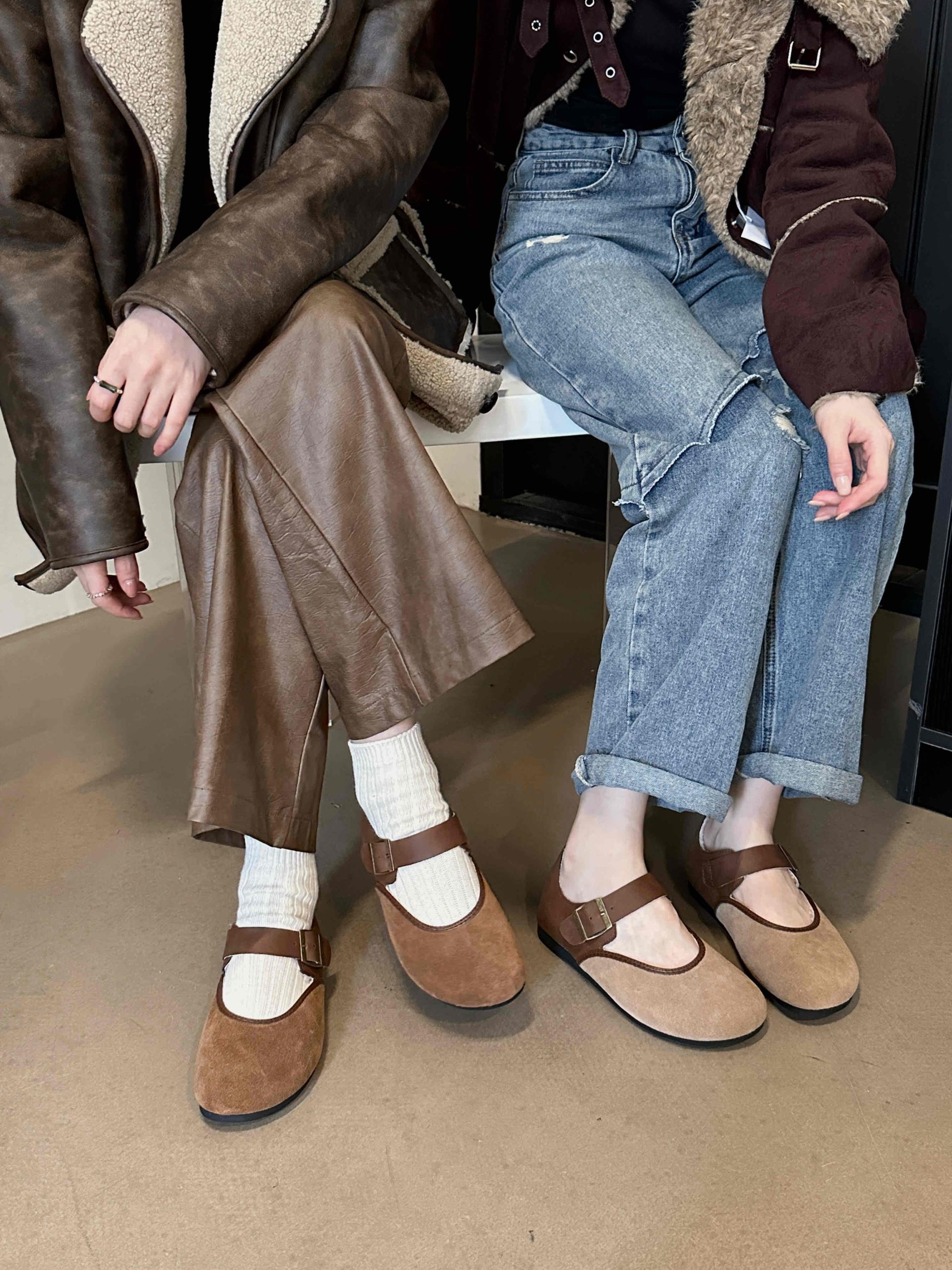 Forest Style Mary Jane Shoes Women 2024 Autumn Winter New Buckle Strap Round Toe Flat Birkenstock Shoes
