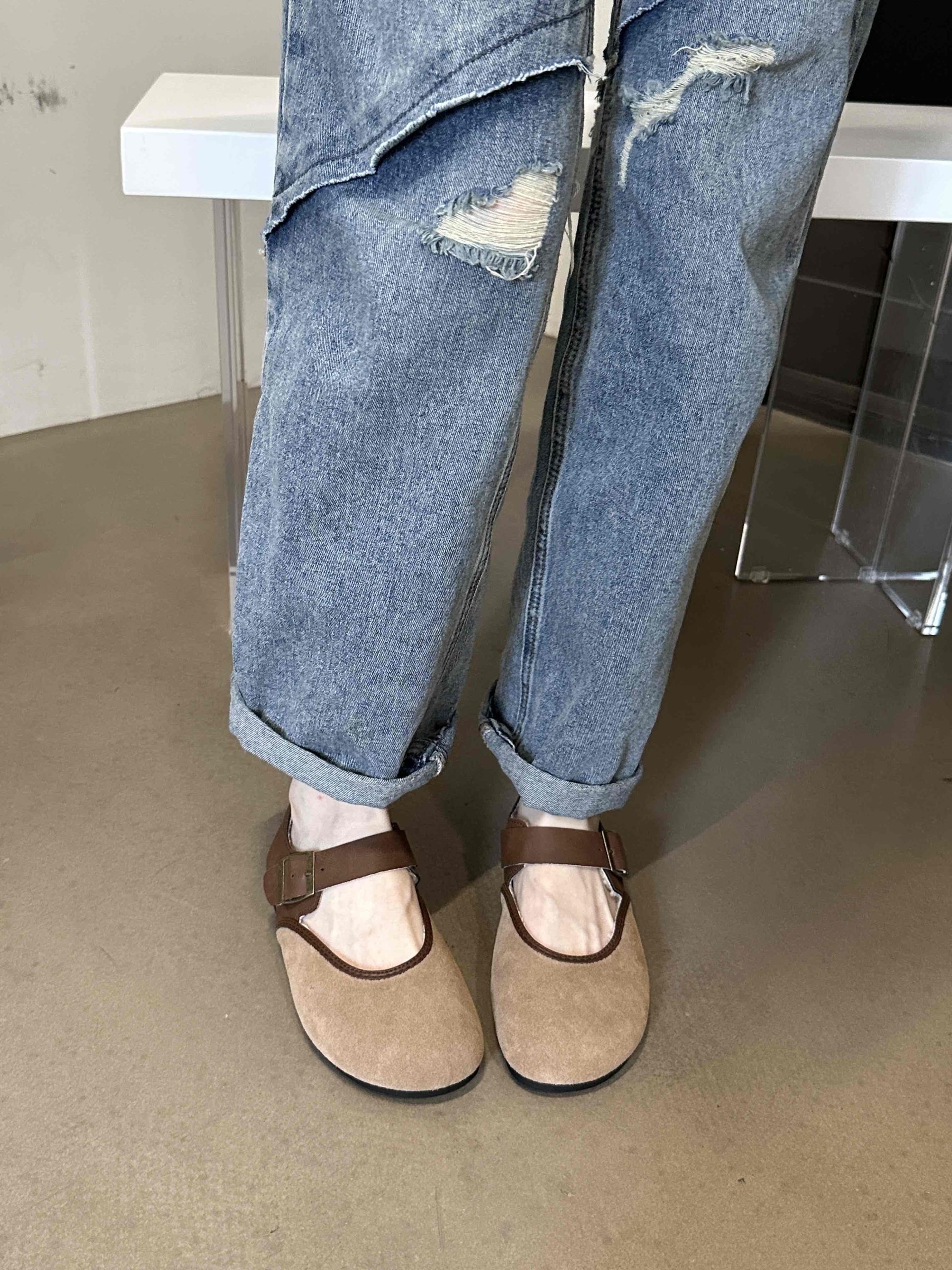 Forest Style Mary Jane Shoes Women 2024 Autumn Winter New Buckle Strap Round Toe Flat Birkenstock Shoes - Image 3