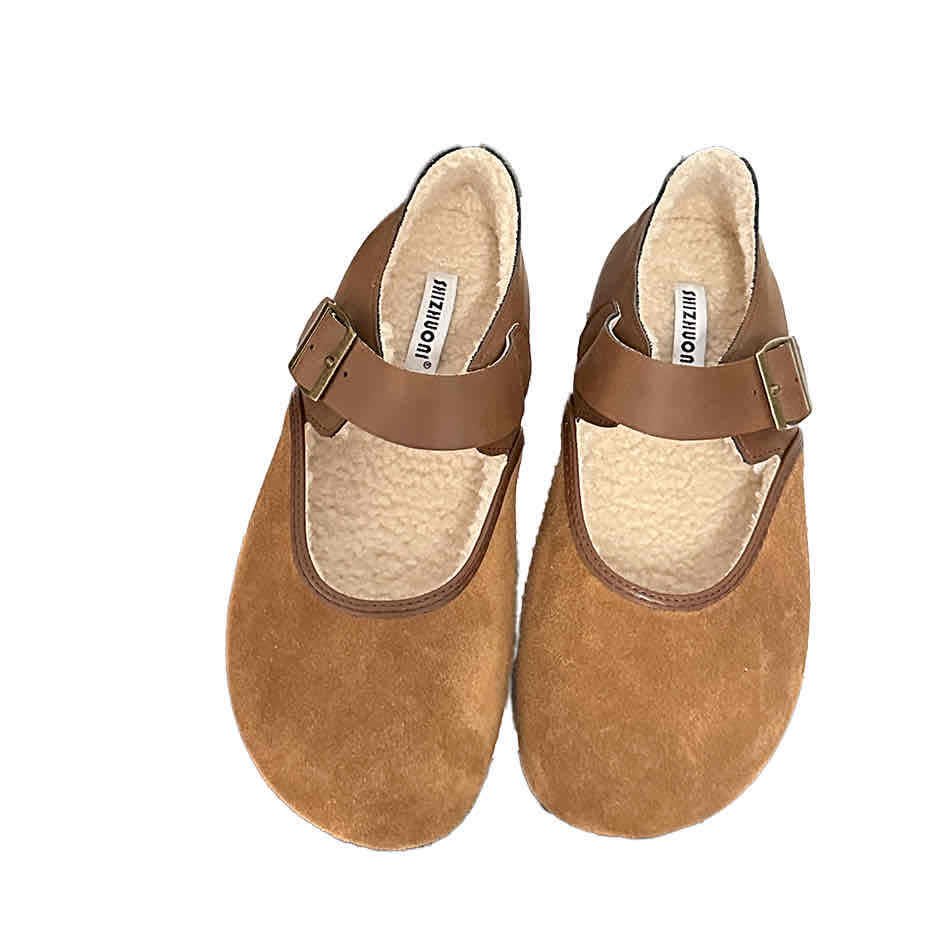 Forest Style Mary Jane Shoes Women 2024 Autumn Winter New Buckle Strap Round Toe Flat Birkenstock Shoes - Image 5