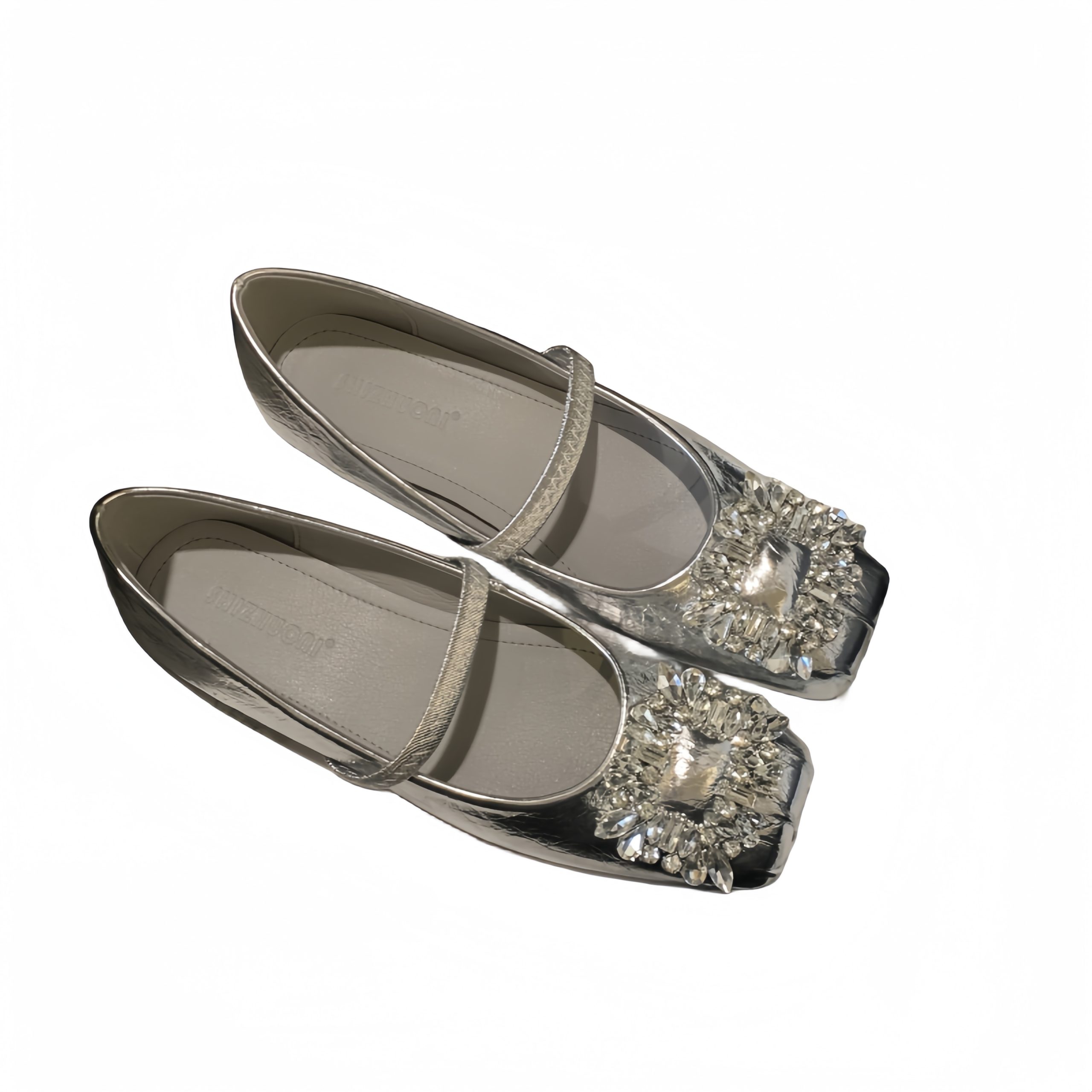 2025 Spring New Square Toe Flat Shoes for Women Comfortable Slip-On with Rhinestone Buckle Fashion Casual - Image 5
